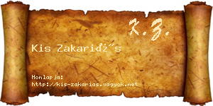 Kis Zakariás névjegykártya